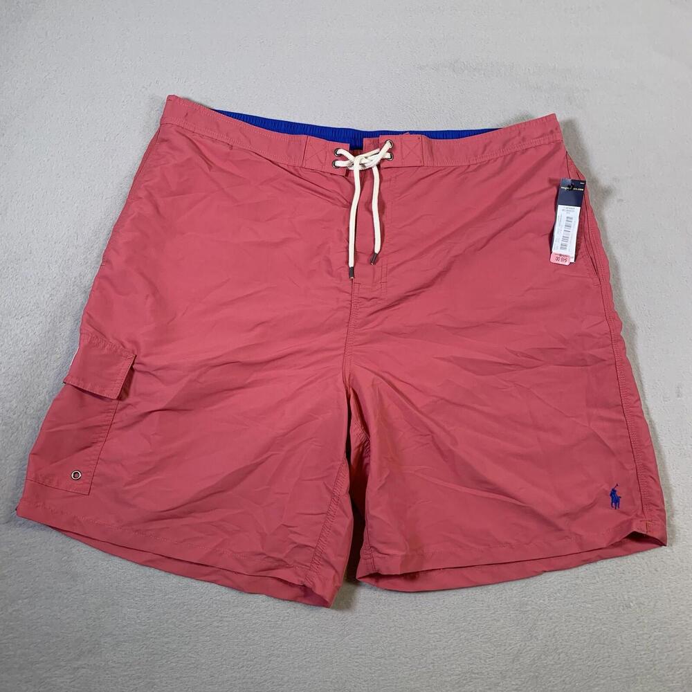 Polo Ralph Lauren Swim Trunks  2XB Pink Nylon Salmon Splash Big & Tall NEW‎